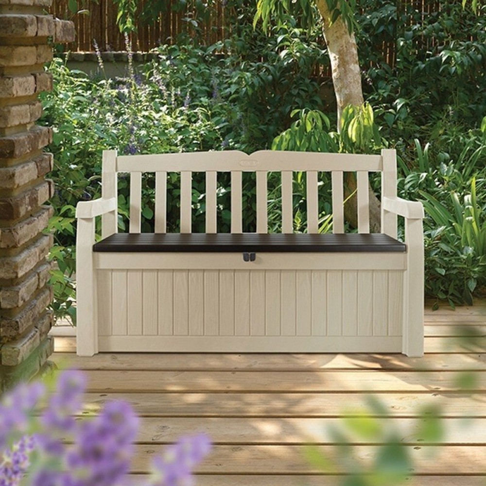 KETER Garden bench - storage box EDEN GARDEN BENCH 265 L, beige / gray