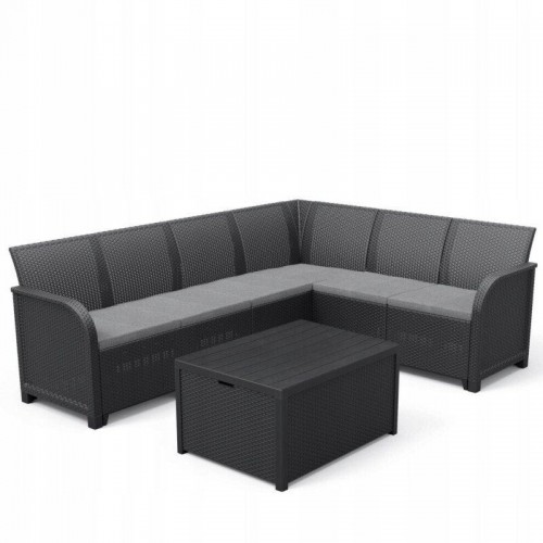 Rosalie 6 seater Corner with Arica rezolith top table