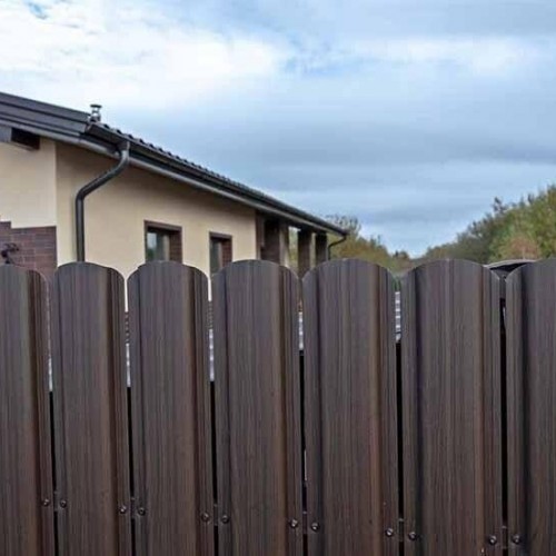 Profiled metal fence pickets ASTRA Wood imitation double sided NBW73 x 2