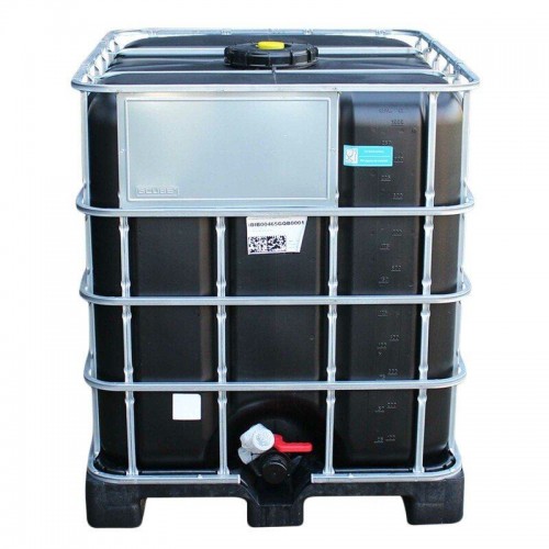 IBC container 1000L black, UN, pallet plastic/hybrid