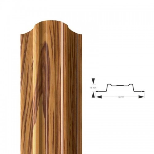 Металлический профилированный штакеты EMKA NBW x 2, имитация дерева