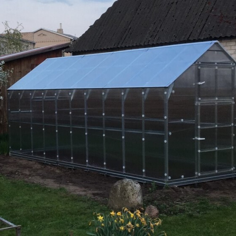 Greenhouse KLASIKA HOUSE 3 with foundation (7.45m2) 2.35x3.17m with 6mm polycarbonate