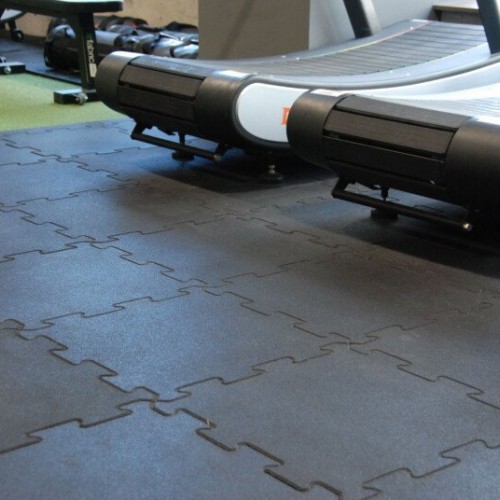 Gumijas grīdu segums PUZZLE sporta zālēm un āra laukumiem 1000 x 1000 mm, melns