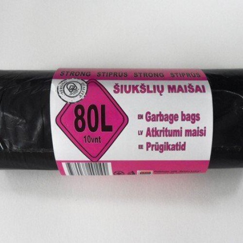 Garbage bag 80L / 10 pcs