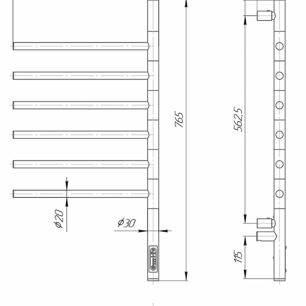 Rotējošie elektriskie dvieļu žāvētāji Vertical 6