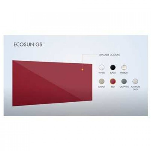 Glass radiant heating panels ECOSUN GS, red