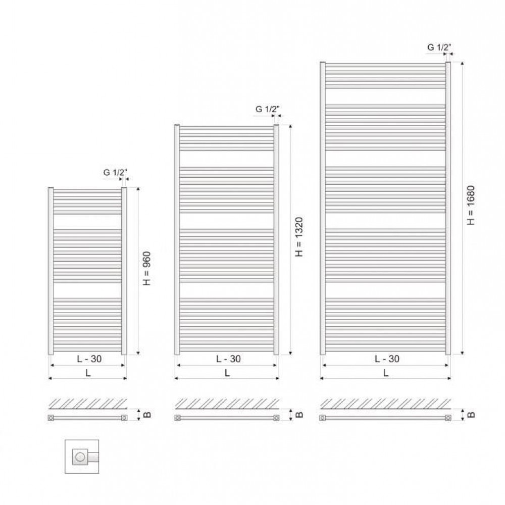 KDO-E "ladder" radiator (curved)