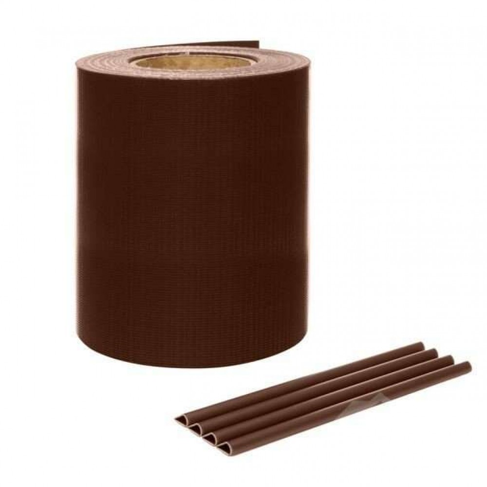 Fence stripe MIKKO Economy 3500x19cm RAL8017, brown + 28 pcs. holders