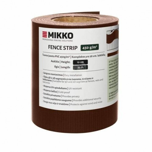 Fence stripe MIKKO Economy 3500x19cm RAL8017, brown + 28 pcs. holders