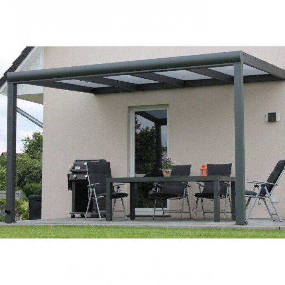Aluminum canopy 4060x4000x2500mm (dark gray) with 16mm polycarbonate coating