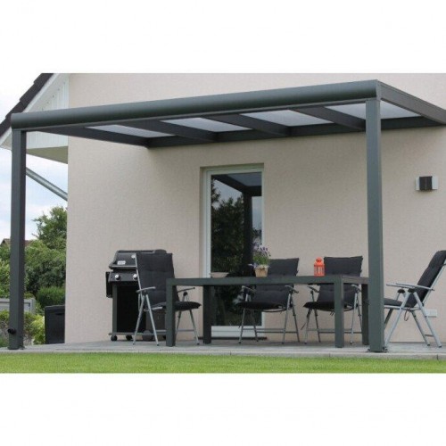 Aluminum canopy 3060x3500x2500mm (dark gray) with 16mm polycarbonate coating