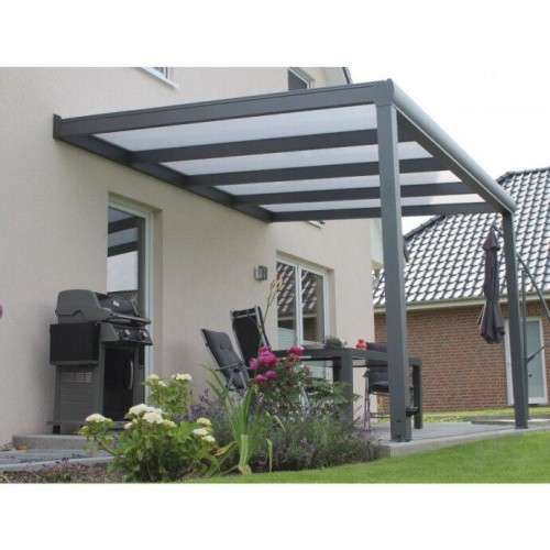 Aluminum canopy 4060x3000x2500mm (dark gray) with 16mm polycarbonate coating