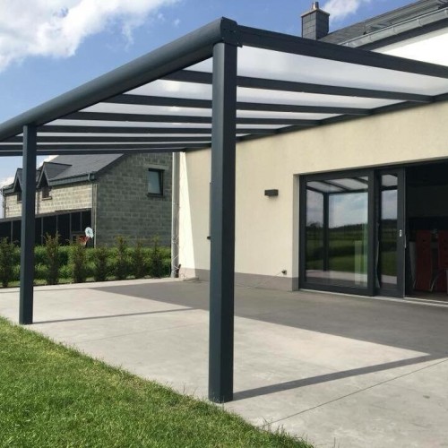 Aluminum canopy 5060x3000x2500mm (dark gray) with 16mm polycarbonate coating