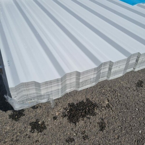 Metal cover T14 R trapezoidal, 0.37mm RAL9010 White